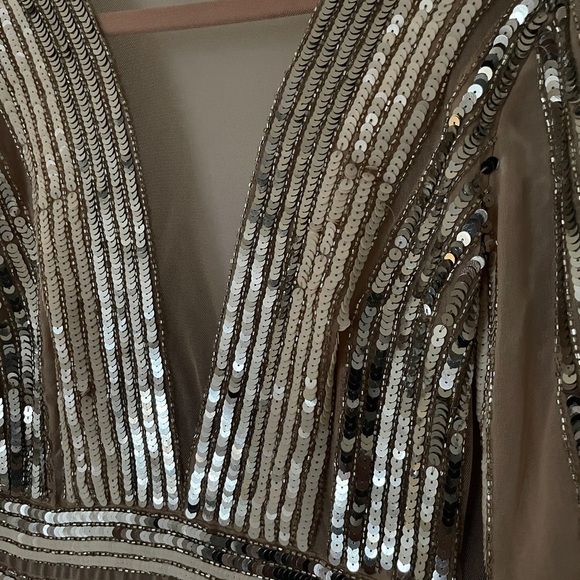 Sequin Long Sleeve mini Dress ASOS size 8 Christmas/New Year's Dress Party - Picture 3 of 5